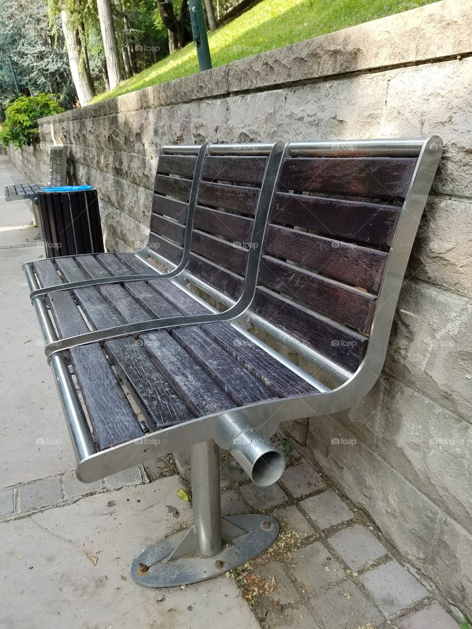 a bench in the park