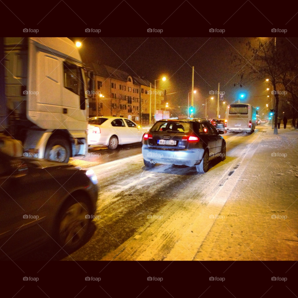 snow winter car dark by anorbika