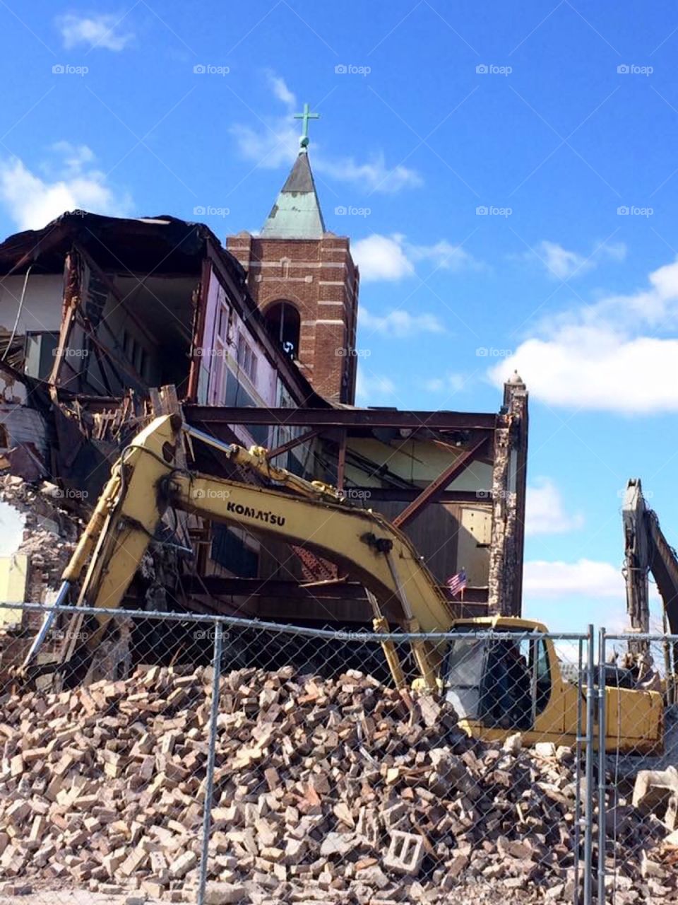 Demolition of church and school 