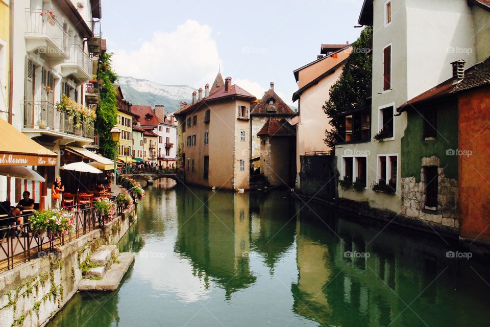 Annecy . This photo was taken on August 5, 2014 in Annecy, a commune in Haute-Savoie in South-Eastern France.