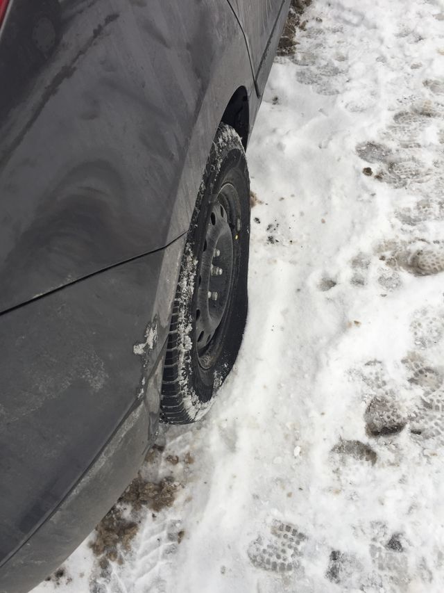 Tire is out welcome to winter in Montreal 