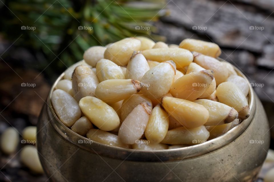 Pine nuts in a jar 