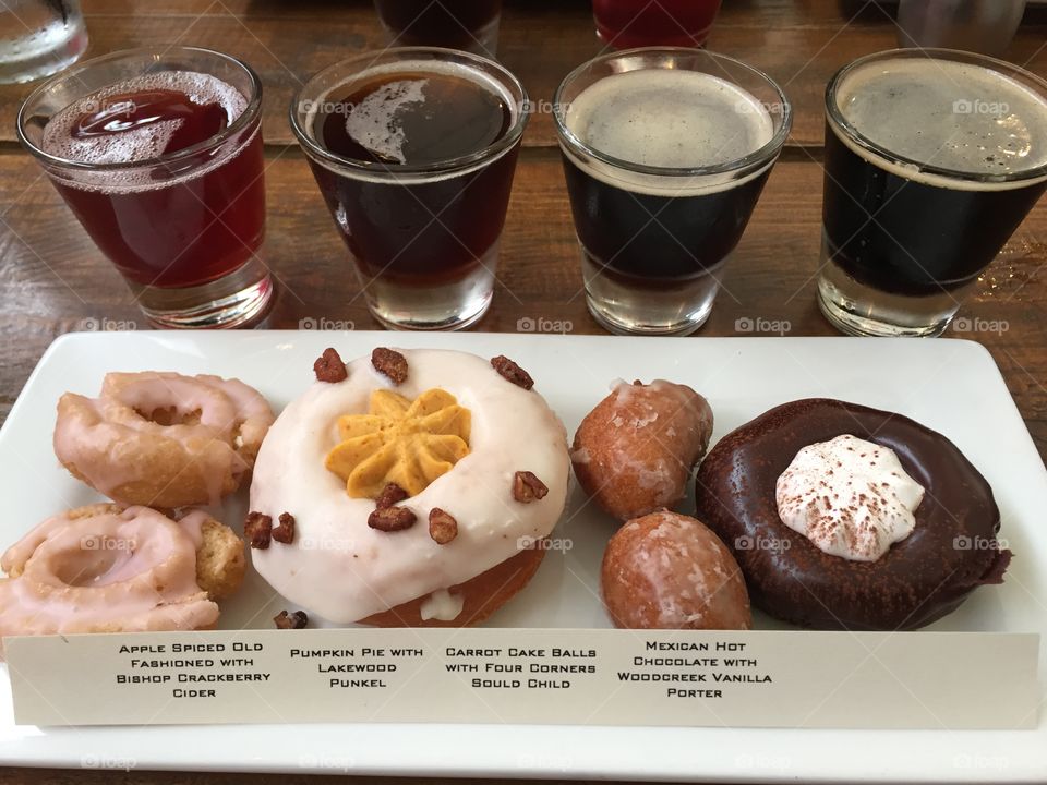 Beer and donut tasting at LUCK on a rainy Sunday morning