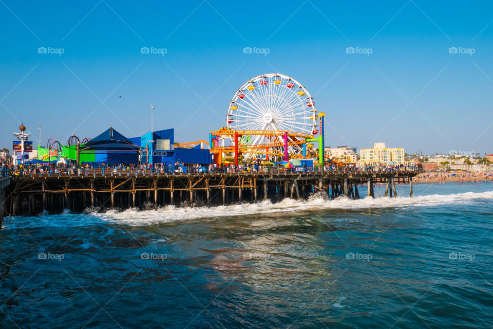 View of a ferris wheel on pier