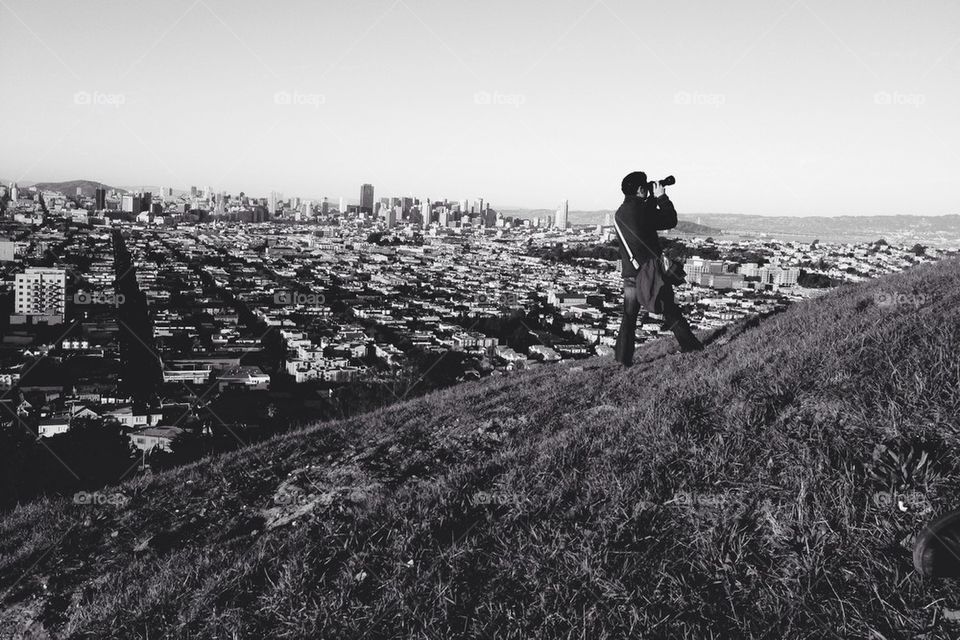 Man photographing San fransisco