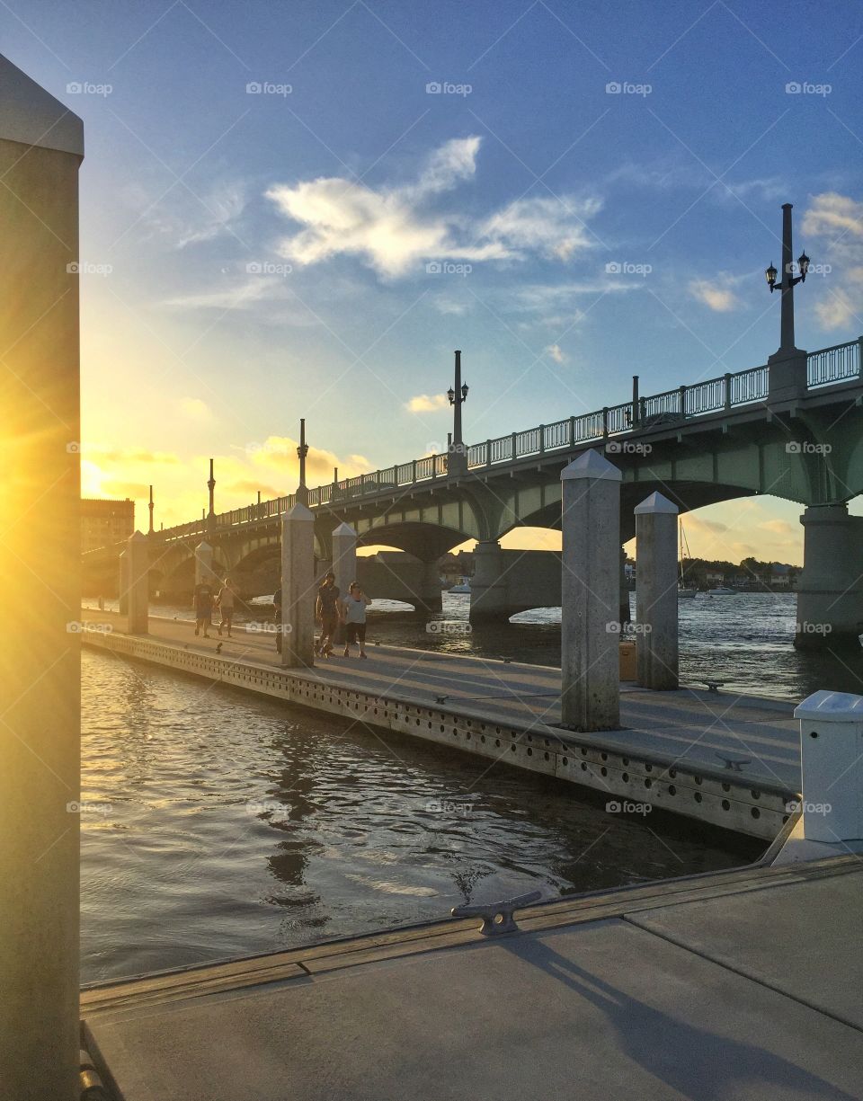 On the dock. The dock of a marina in St. Augustine Florida 