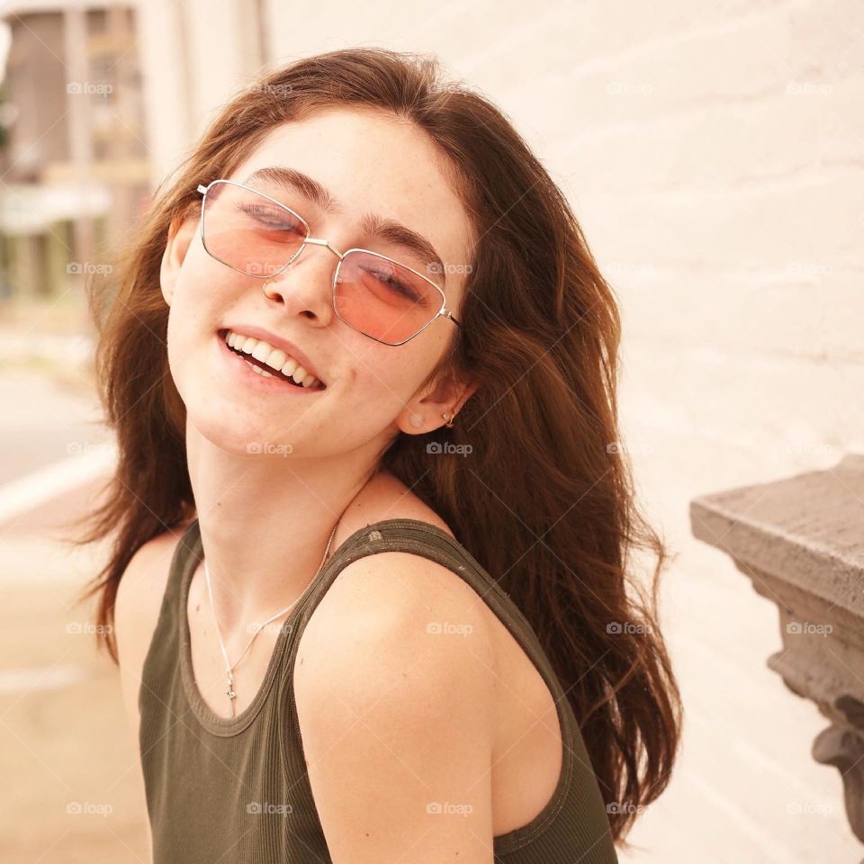 Carefree summer outfits, pretty brunette