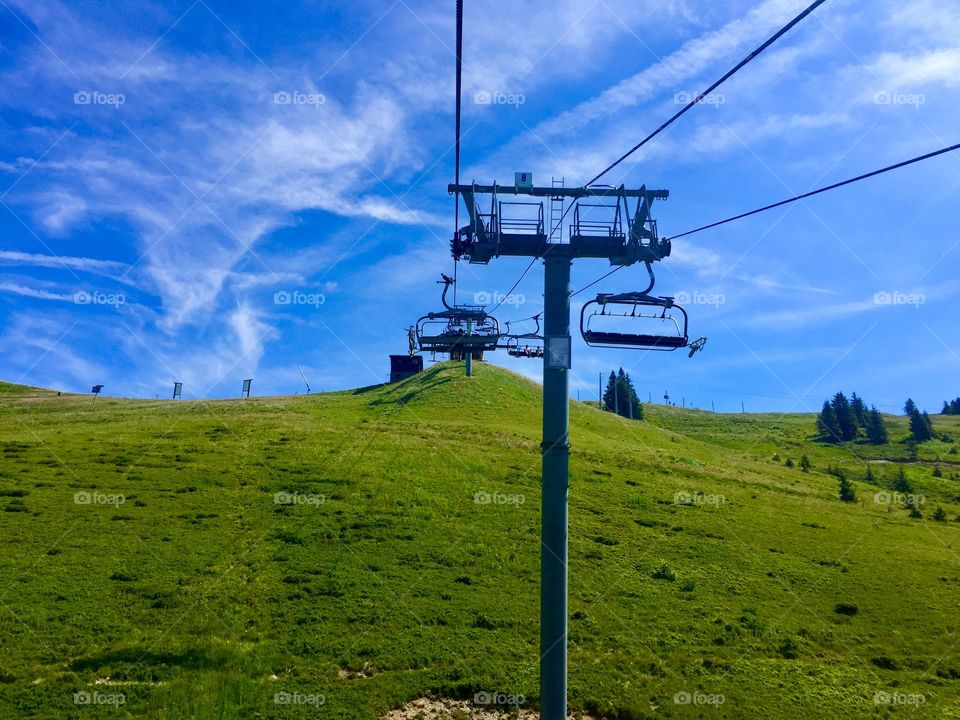 Chair lift in Morzine - Alps 
