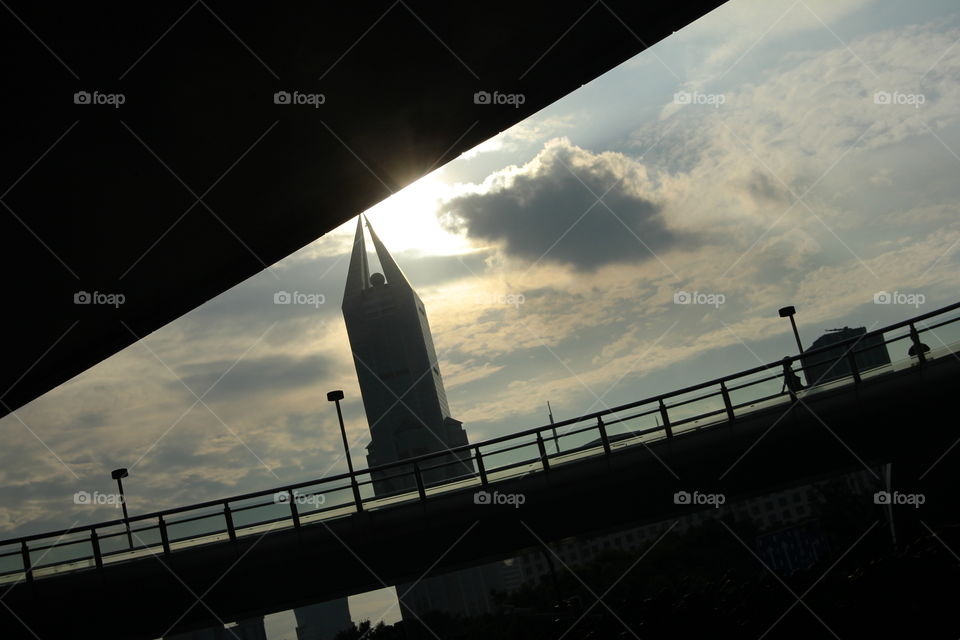 Skyscraper in the sky, Shanghai, china. it kind of looks like the eye of sauron...