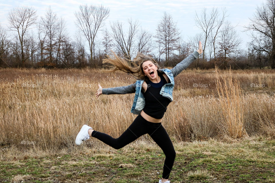 I’m Fantastic- daughter leaping in happiness.