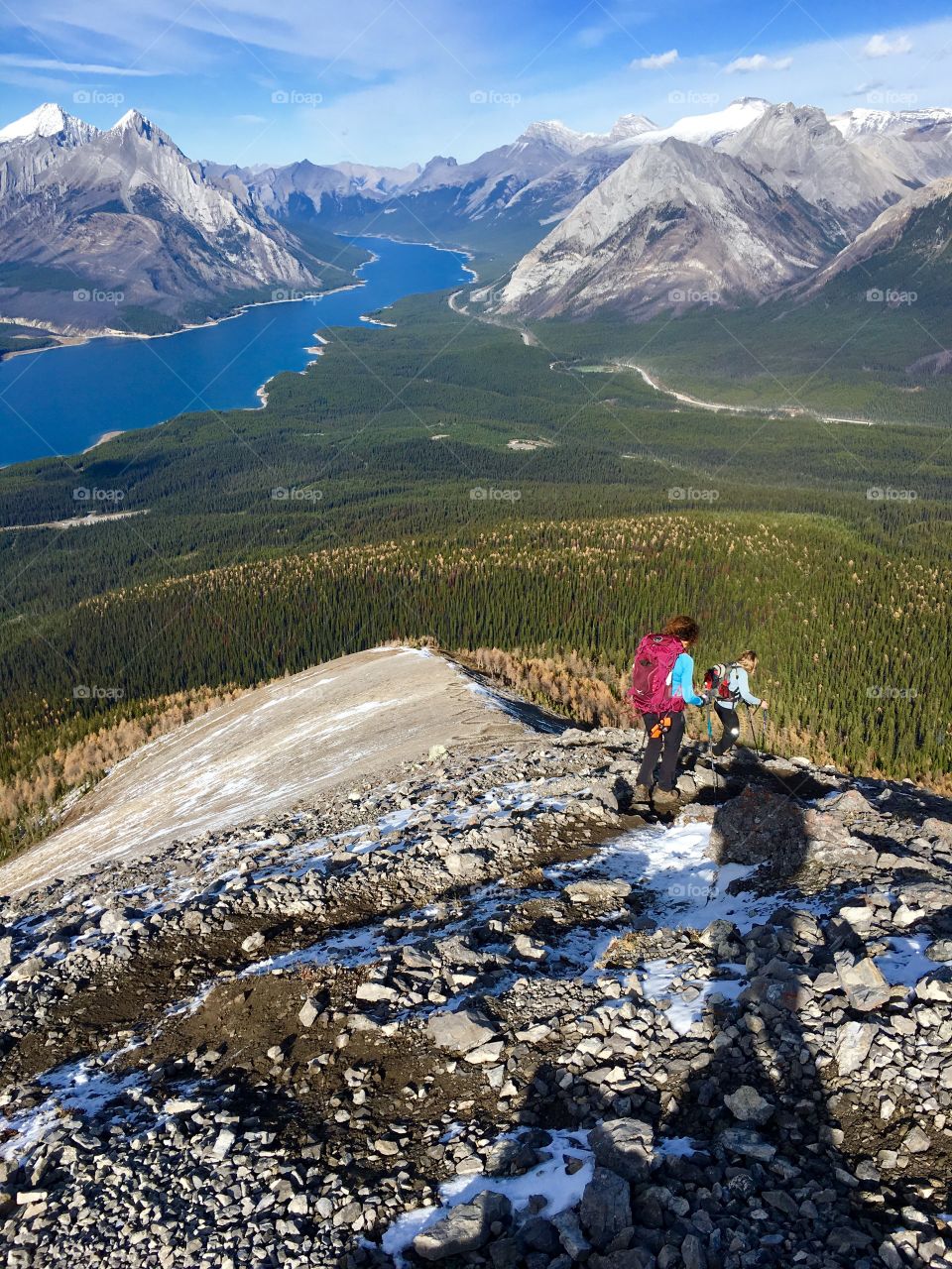 Hiking down