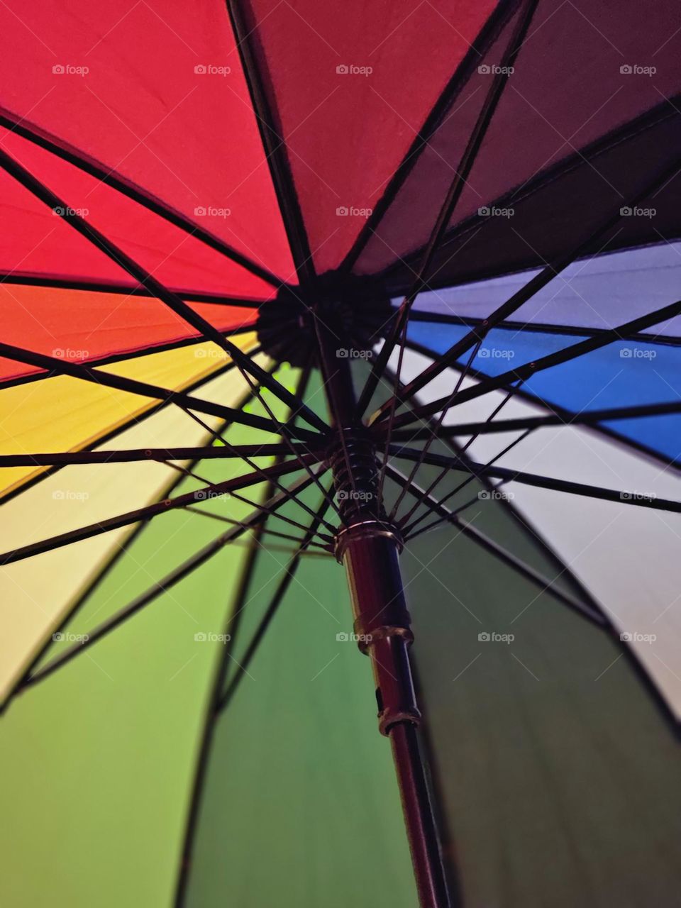 Colorful rainbow umbrella