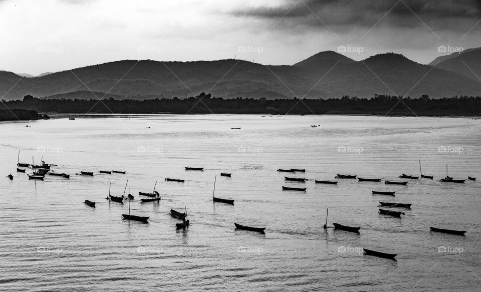 world of fishermen in black and white