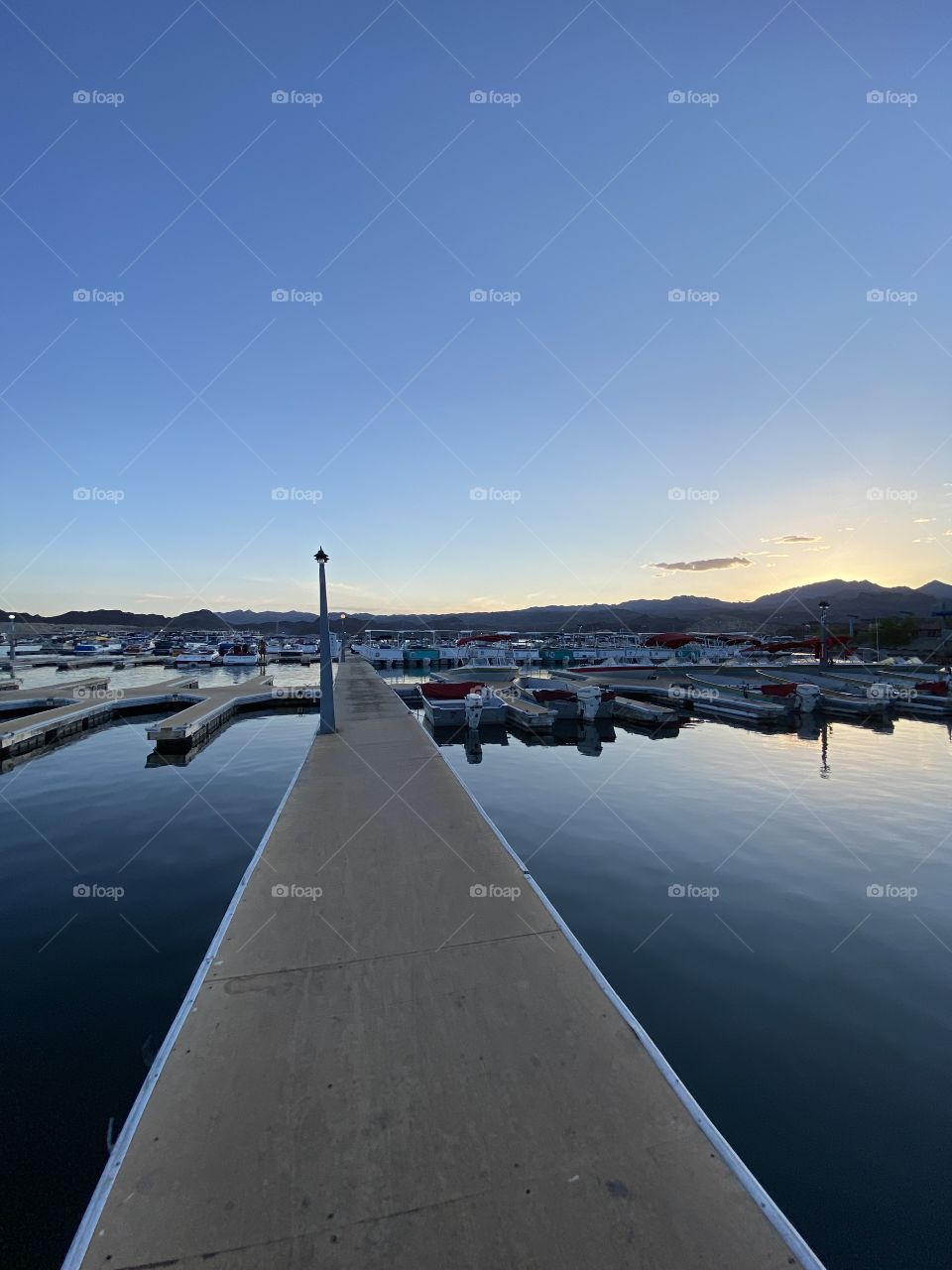 Sunset on the Katherine Landing Marina in Katherine Landing Arizona