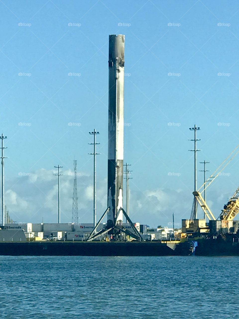 SpaceX Falcon9 back in Port Canaveral on OCISLY 