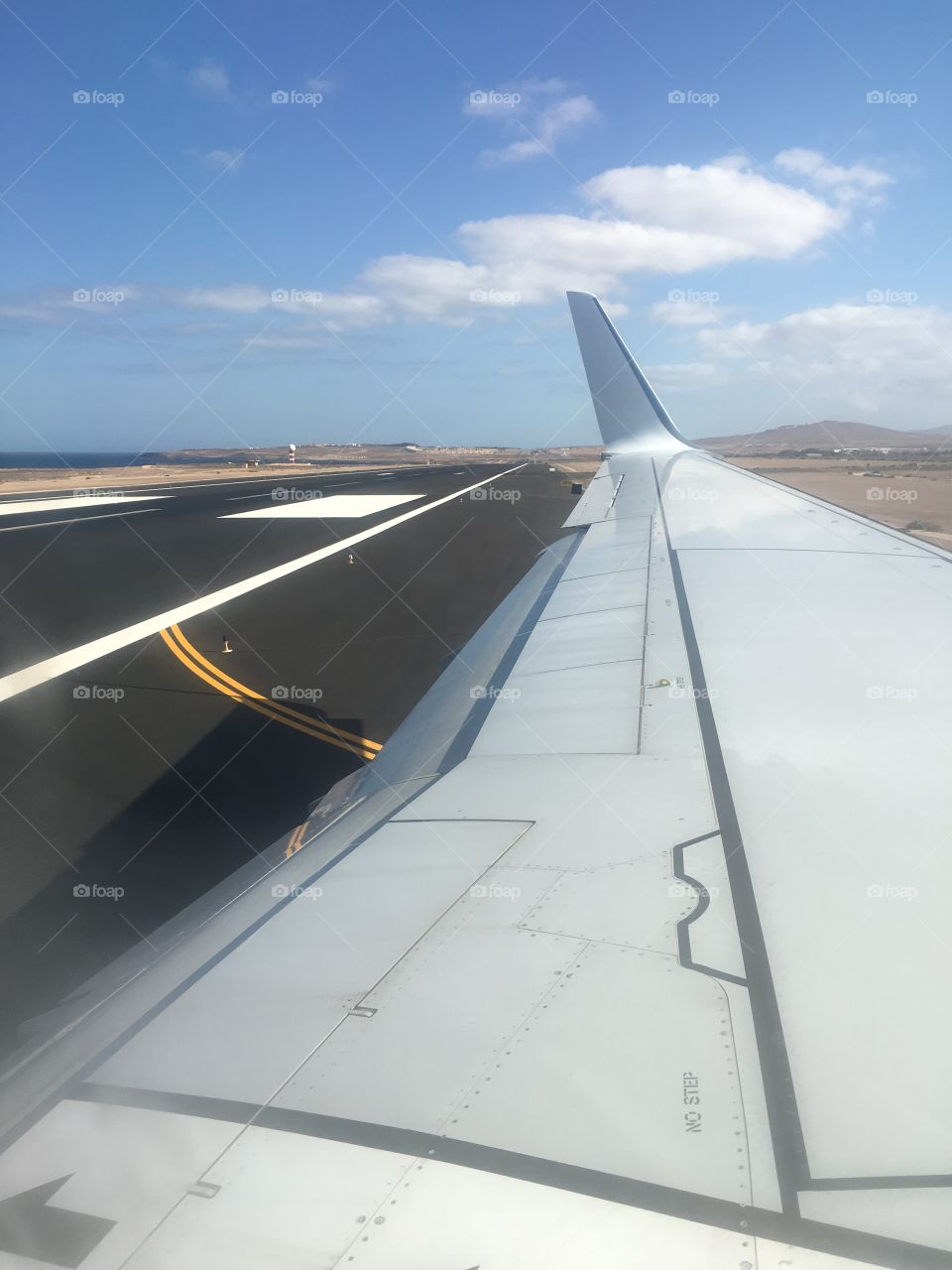 Landing at Fuerteventura international airport