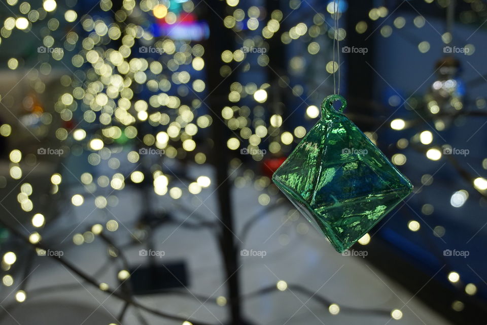 Glass ornament with lights