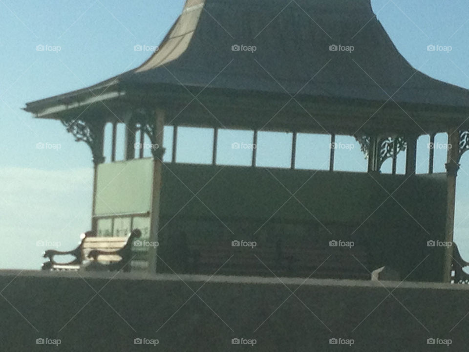 blue sky leisure bench quiet by clarkie28