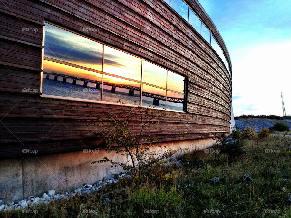 Reflections of a bridge