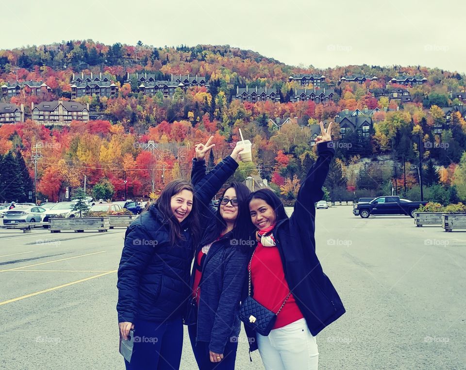 Happiness in travel trip