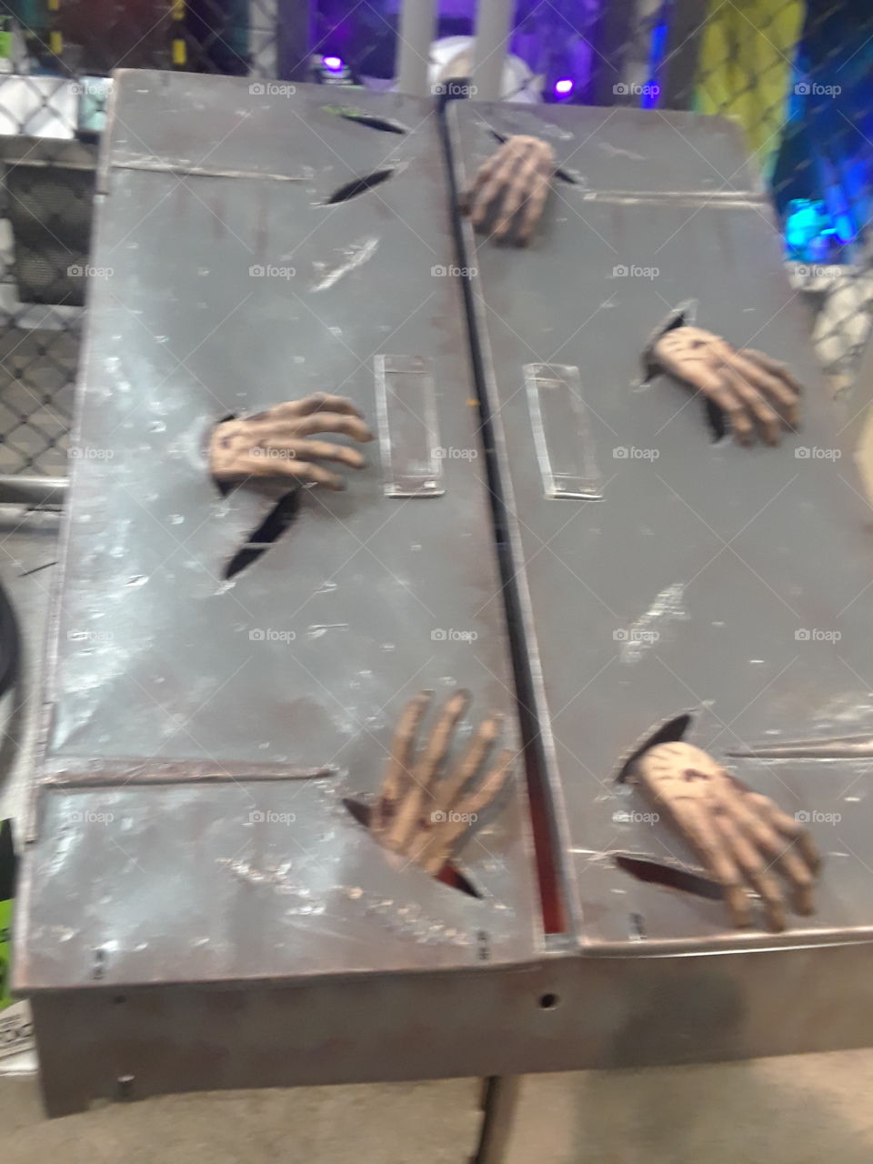 Hands Through Door Halloween Prop