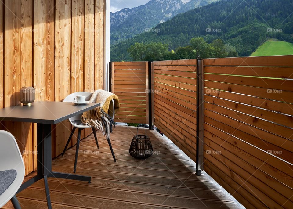 Balcony with mountain view 