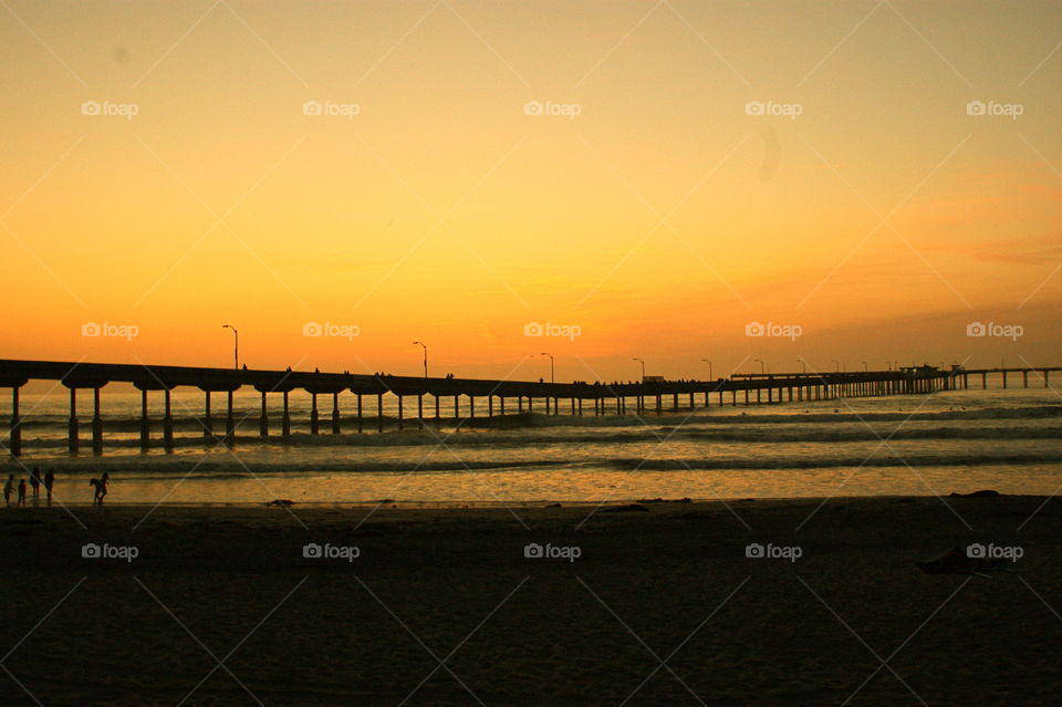 Sunset over Pier - San Diego CA