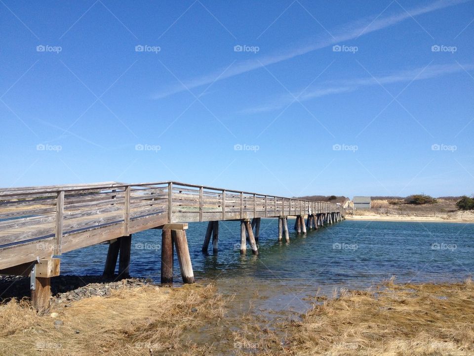 Wood bridge to the beach