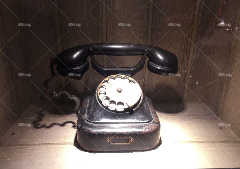 Old vintage telephone. Old antique vintage telephone