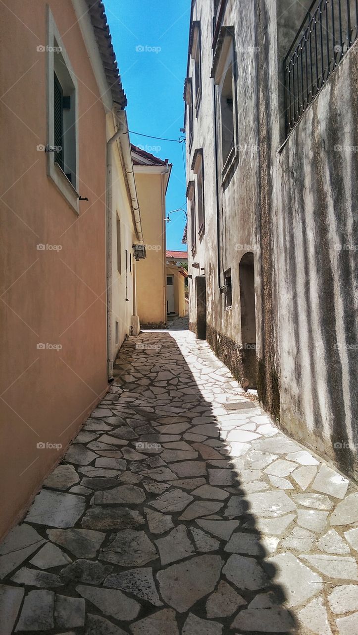 side ally in Greek village. Greece 