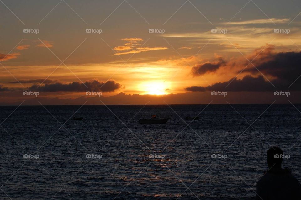 Pacific Ocean sunset, Hawaii