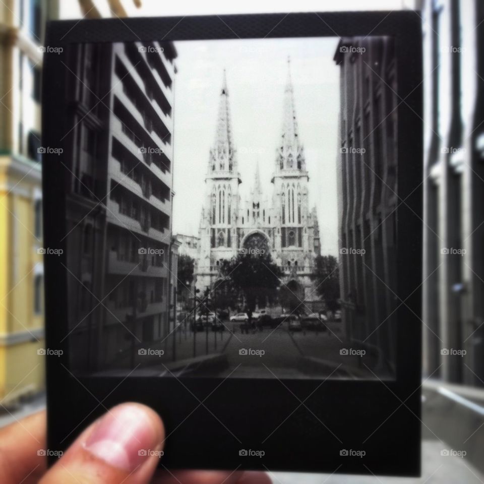 Polaroid photo bw