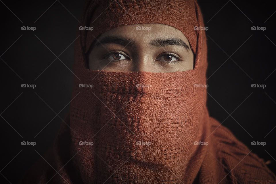 photo of the week, covered portrait.