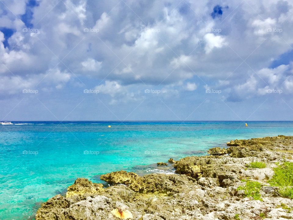 The breathtaking view of the shore in Cozumel, Mexico. 