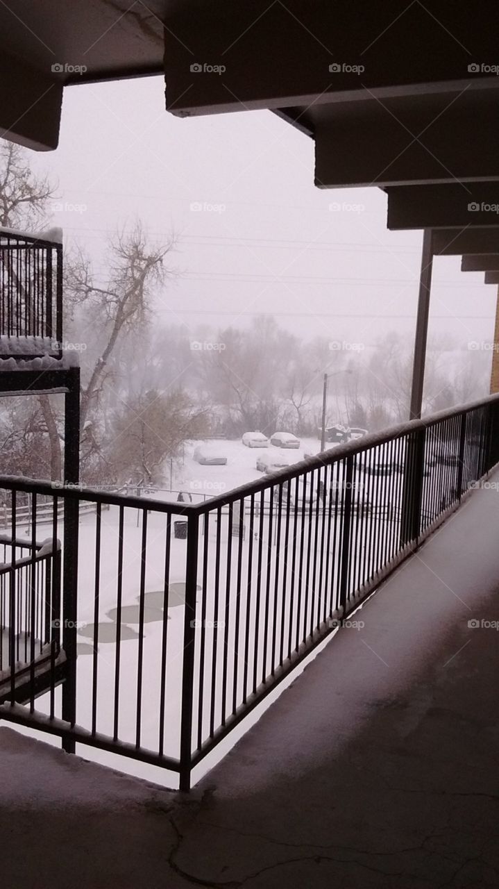 snow off balcony