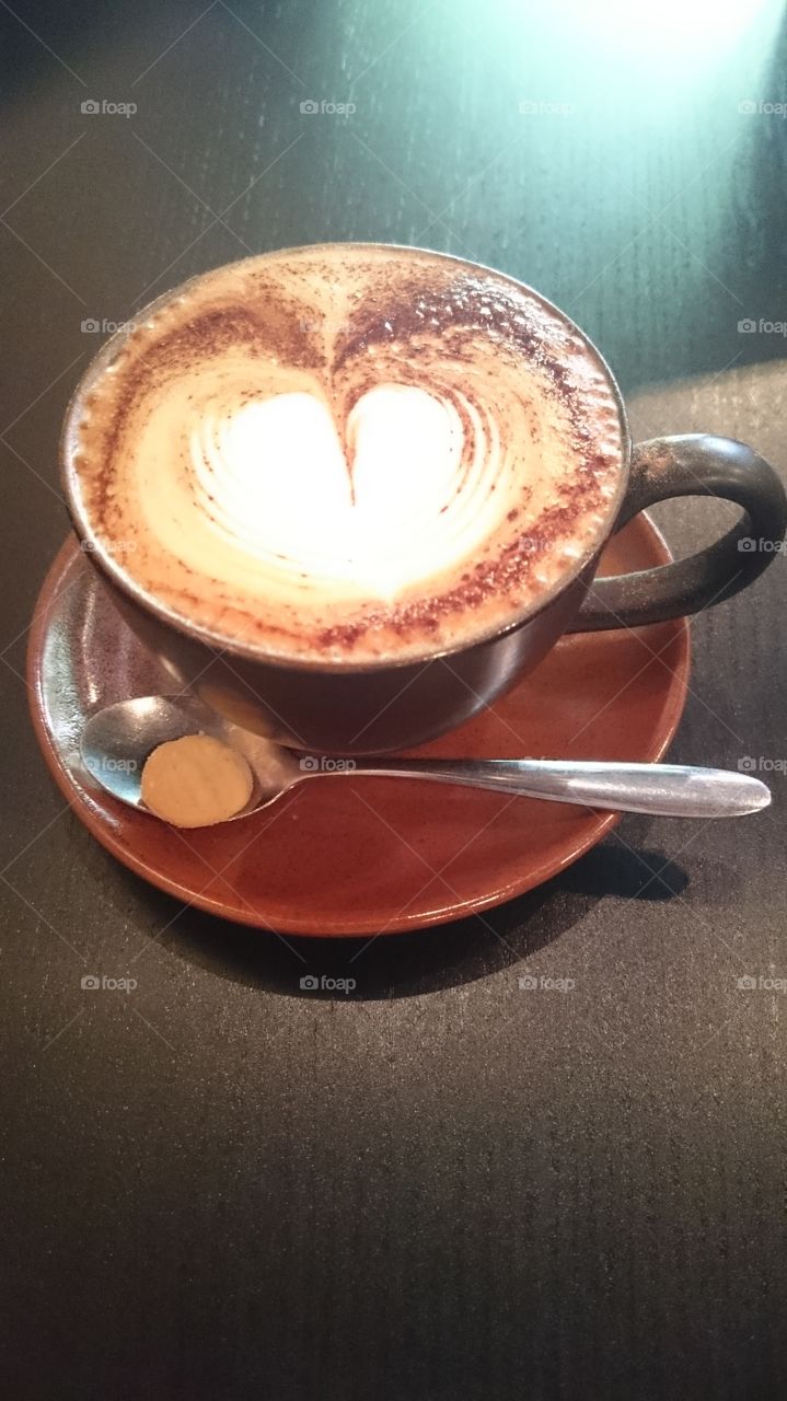 cappuccino. valentines breakfast