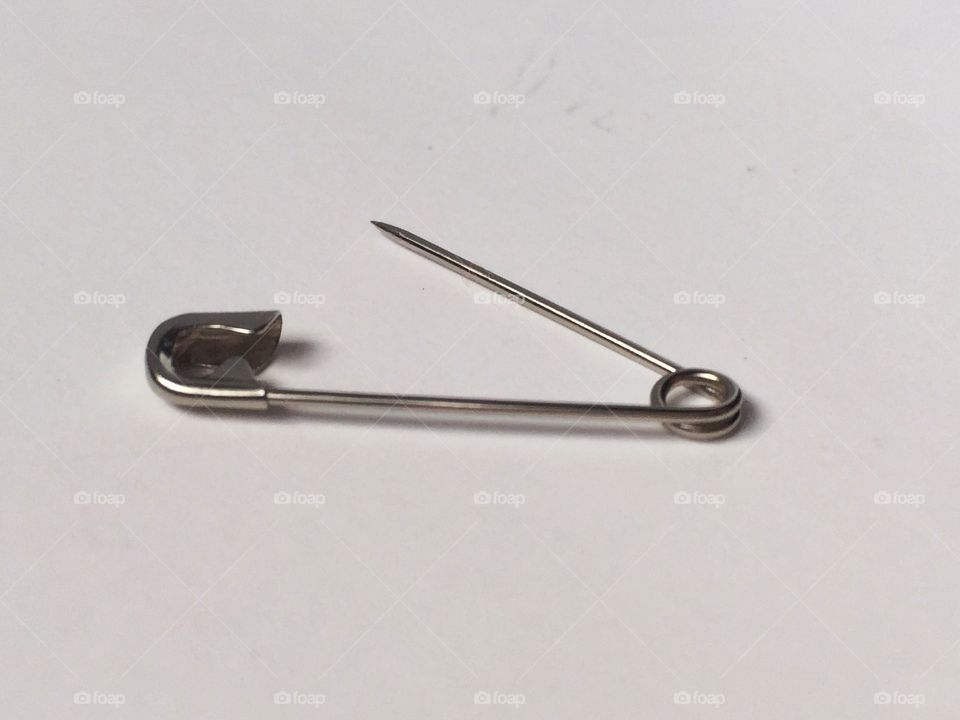 Directly above view of safety pin