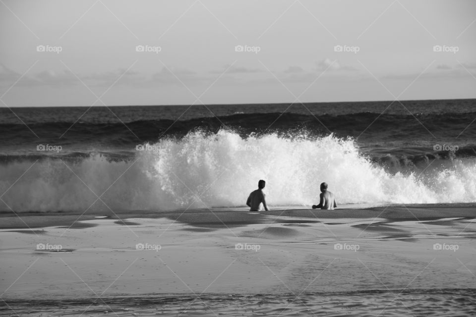 Jumping on a big waves