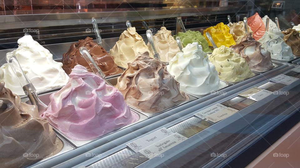 ice cream with different flavors