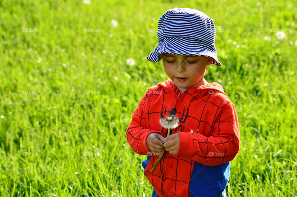 Little boy with a blower series