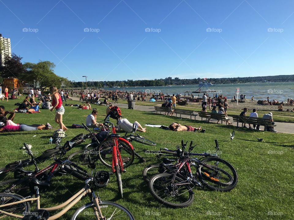 Crowds on a beach