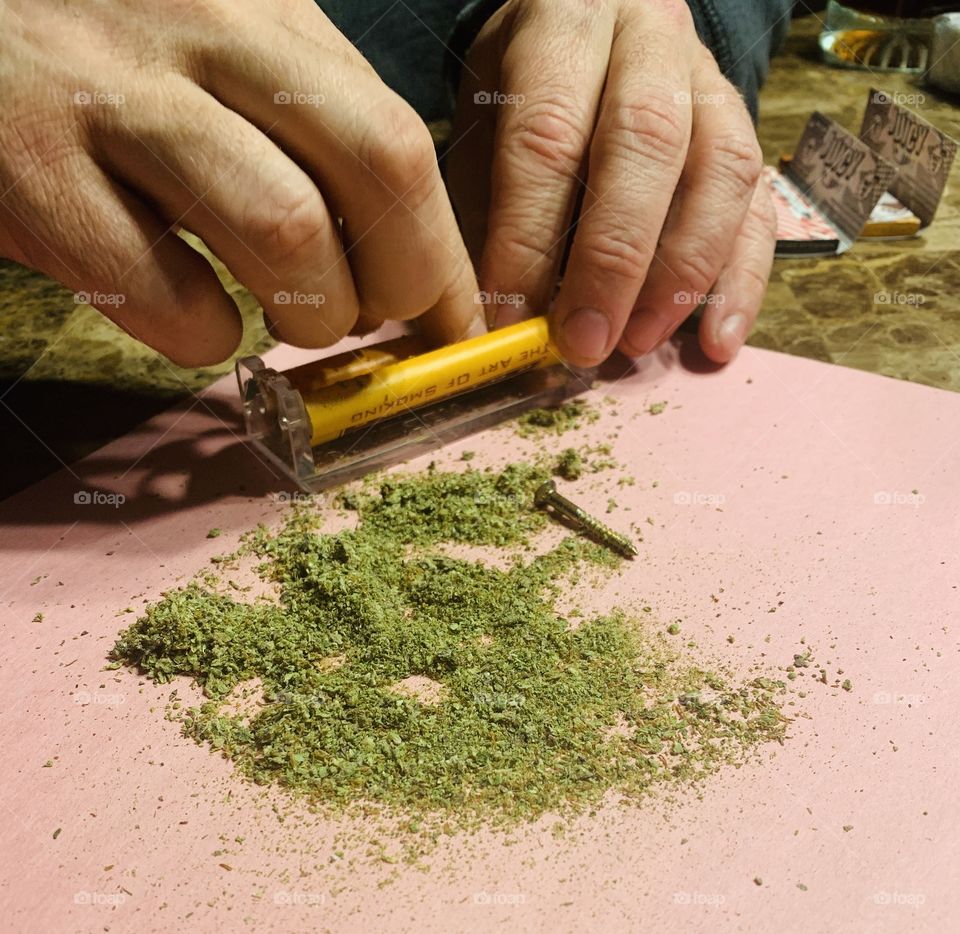 Rolling marijuana 