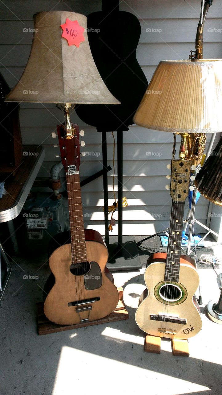 Upcycled Guitar Lamps