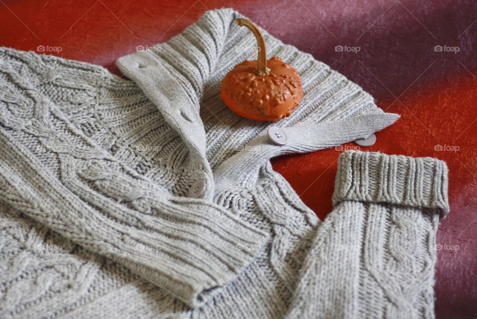 Warm sweater and a pumpkin 2