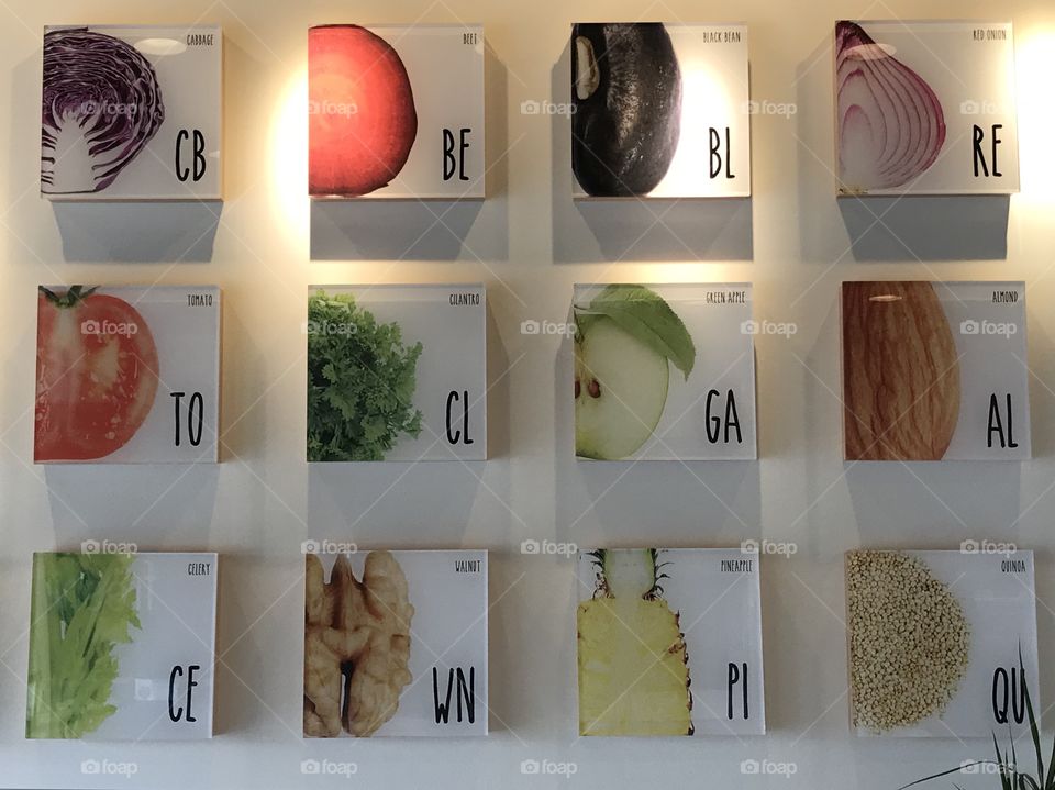 Table of the elements fruit and veggie version