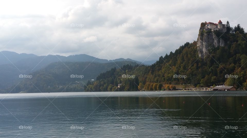 Lake Bled in Slovenia. Great view of the lake and surrounding countryside
