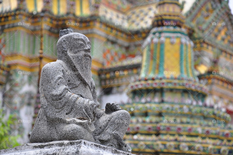 Chinese statue, Wat Pho (the Temple of the Reclining Buddha ), Bangkok, Thailand