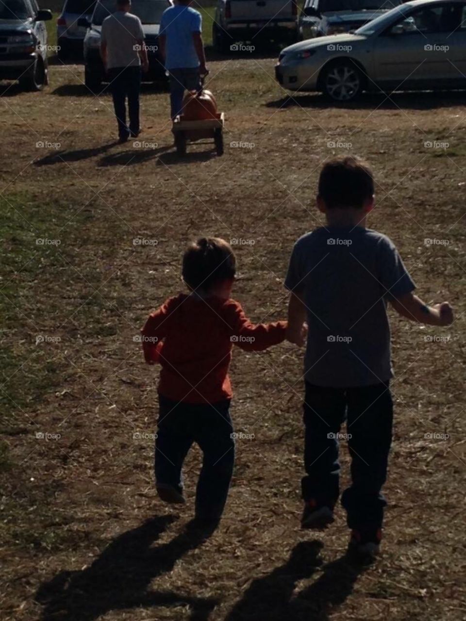 Taking a Walk With My Brother At The Pumpkin Patch