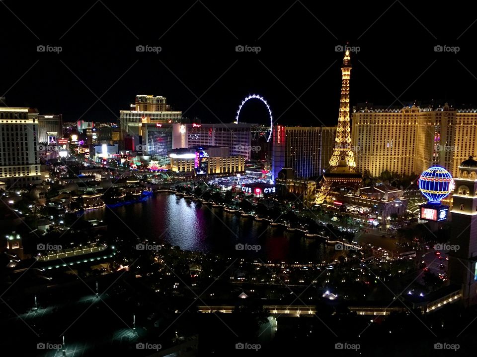 Las Vegas at night . View of the strip. 