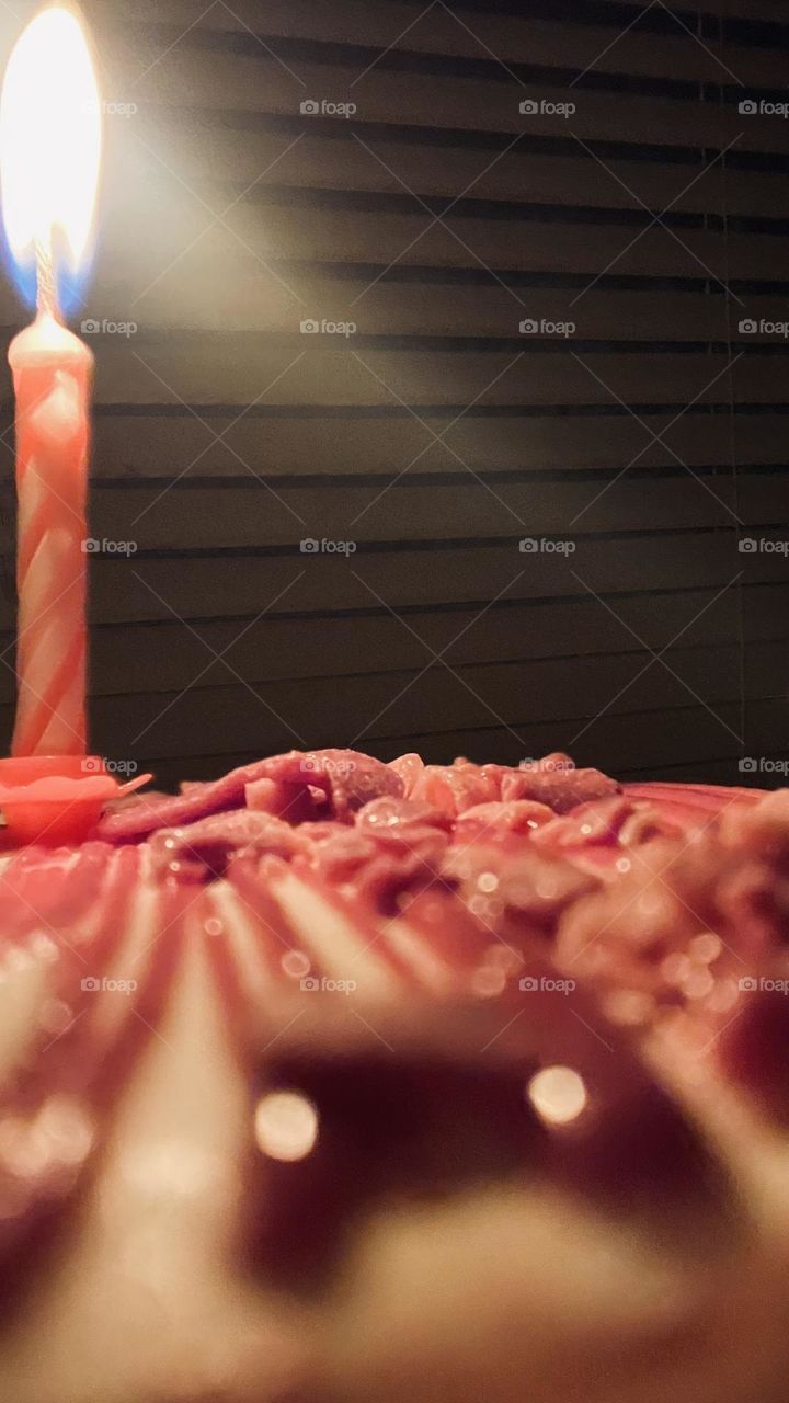 The candle on the cake